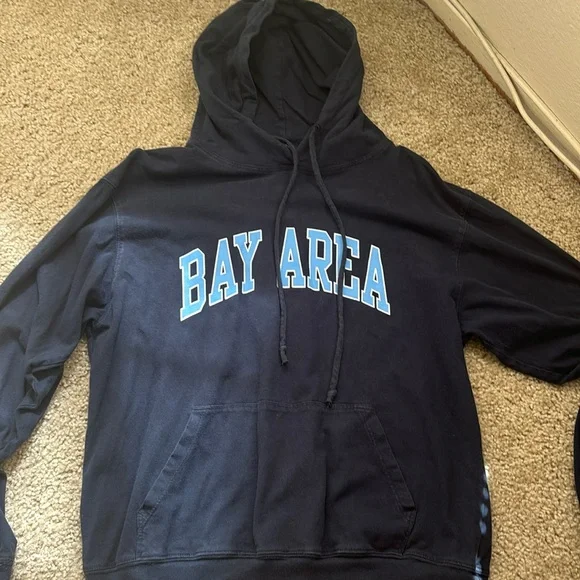 Brandy bay area sweatshirt navy with colombia blue letters
